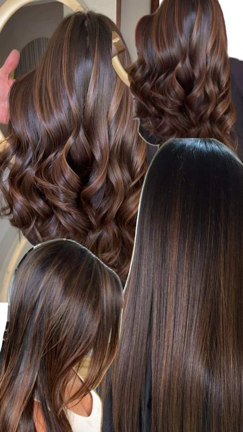 Black Hair Balayage, Brown Hair Looks, Brown Hair Inspo, Hair Color Streaks, Brunette Hair With Highlights, Hair Streaks, Brown Hair Balayage, Hair Done, Hair Makeover