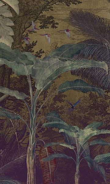 Jungle Landscape, Free Wallpaper Samples, Purple Tropical, Tropical Illustration, Bad Inspiration, Commercial Wallpaper, Tropical Wallpaper, Bad Design, Living Things