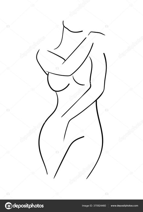 Sketch Of Woman, Woman Body Line Art, Sketch Woman, Body Line Art, Art Vector Illustration, Halloween Stencils, American Girl Doll Furniture, Woman Sketch, Line Art Vector