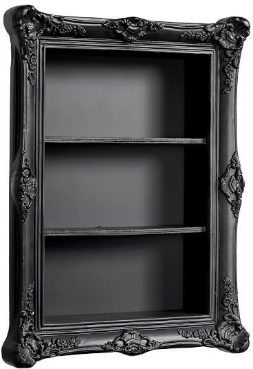 Goth Shelves, Gothic Picture Frame, Goth Bathroom, Dark Apartment, Tattoo Shop Decor, Diy Gothic, Ornate Frames, Gothic Furniture, Dark Home Decor