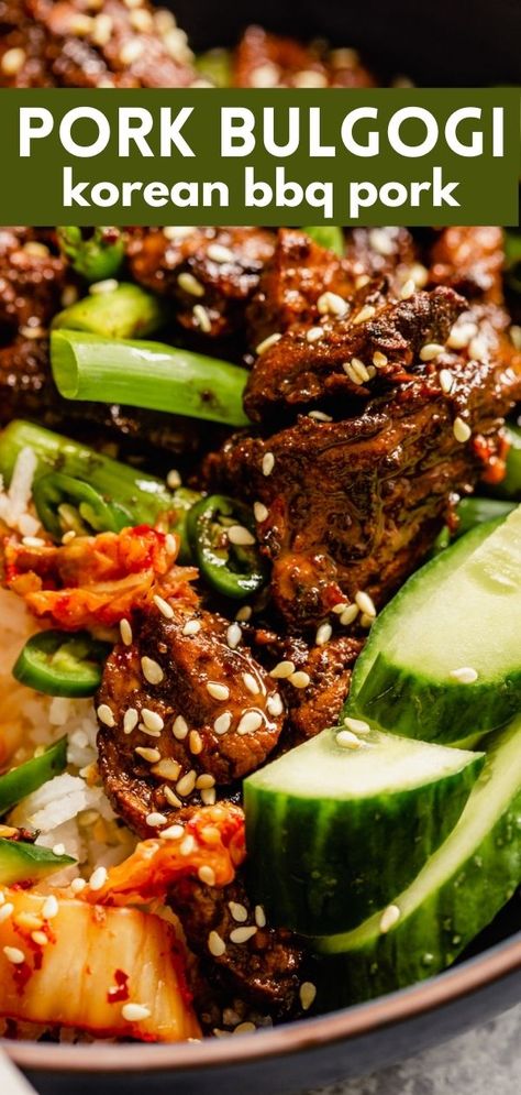 Korean Pork Bulgogi Recipe, Korean Pork Bulgogi, Pork Bulgogi Recipe, Pork Bulgogi, Asian Pork Recipes, Koreansk Mat, Korean Pork, Best Food Recipes, Bulgogi Recipe