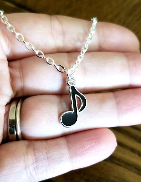 Instruments Piano, Music Note Jewelry, Necklace Music, Music Note Necklace, Handwritten Gifts, Eighth Note, Orange City, Piano Guitar, Steve Perry