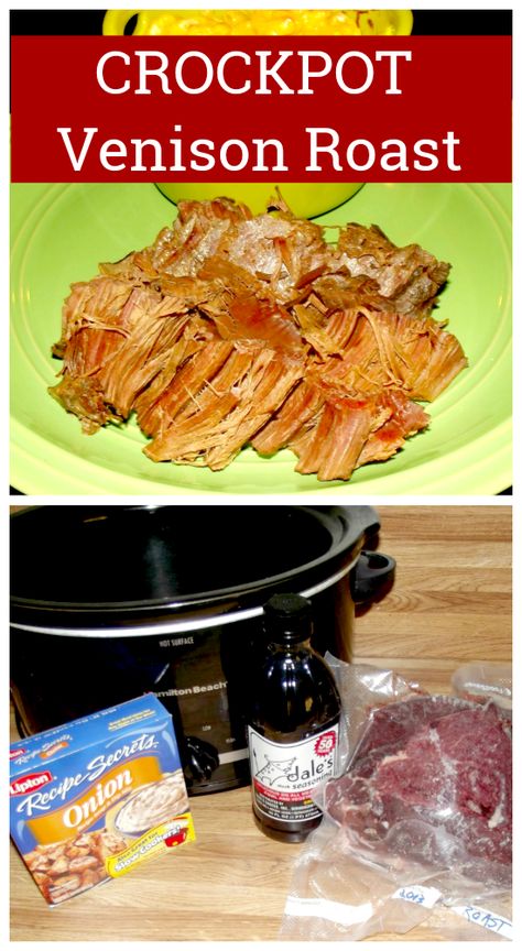 Very Easy Crockpot Venison Roast Recipe - It's easy to make a delicious venison roast using the slow cooker using only a few ingredients. #Venison #Crockpot #SlowCooker #VenisonRecipe Venison Crockpot, Deer Roast Crockpot, Venison Roast Crockpot, Venison Recipes Crockpot, Deer Roast, Slow Cooker Venison, Venison Roast, Deer Recipes, Deer Meat Recipes