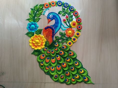 Siddhis rangoli art Diwali Rangoli Designs Unique Peacock, Mapeh Lettering, Unique Rangoli Designs For Diwali, Peacock Rangoli Designs Diwali Latest, Peacock Rangoli Designs Beautiful, Unique Rangoli Designs Beautiful Diwali, Rangoli Ideas Creative Unique, Unique Rangoli Designs Diwali Latest, Rangoli Designs Latest Unique For Diwali