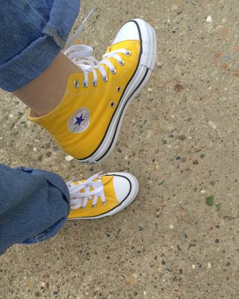 Yellow Converse, Converse Shoes, All Star, Blue Jeans, Get It, Converse, Yellow, Blue