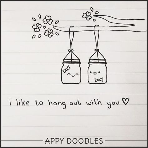 I like to hang out with you <3 Cute pun cards for valentines! Watch this video! YouTube Channel : Appy Doodles #appydoodles #doodles #youtube #video #valentines #cards #love #cute #puns#kawaii#howtodoodle#beginners#easy Love Doodles For Best Friend, Doodle Drawings Love Cute, Love Art Doodle, Cute Easy Doodles Love, Cute Doodles For Bestie, Cute Doodle With Quotes, Mini Love Doodles, I Love Hanging Out With You, Cute Doodle For Best Friend