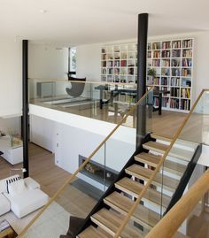 Interior Design Blogs, Modern Scandinavian Interior, Stair Case, 아파트 인테리어, Scandinavian Interior Design, Home Libraries, Loft Design, Scandinavian Interior, Home Library