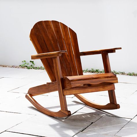 Teak Hardwood Garden Rocking Chair While away those sunny afternoons in the Plastic Patio Furniture, Garden Rocking Chair, Rocking Bench, Teak Rocking Chair, Wooden Garden Chairs, Wooden Patio, Adirondack Rocking Chair, Wooden Garden Benches, Rocker Chair