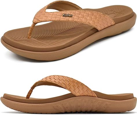 KuaiLu Womens Flip Flops Ladies Yoga Mat Comfortable Walking Thong Sandals with Plantar Fasciitis Arch Support Slip On Indoor Outdoor for Summer: Amazon.co.uk: Fashion Orthotic Flip Flops, Comfortable Walking Sandals, Comfy Flip Flops, Fancy Sandals, Casual Beach Sandals, Perfect Posture, Walking Sandals, Beach Flip Flops, Shoe Design