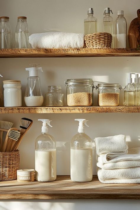 Keep your home clean and green with these eco-friendly cleaning tips! Perfect for a zero-waste lifestyle. #EcoFriendlyCleaning #ZeroWasteHome #SustainableLiving Zero Waste Kitchen Aesthetic, Natural Cleaning Aesthetic, Nontoxic Living Aesthetic, Clean Non Toxic Living, Non Toxic Living Aesthetic, Toxic Free Lifestyle, Home Cleaning Aesthetic, Low Toxic Living, Eco Friendly Aesthetic