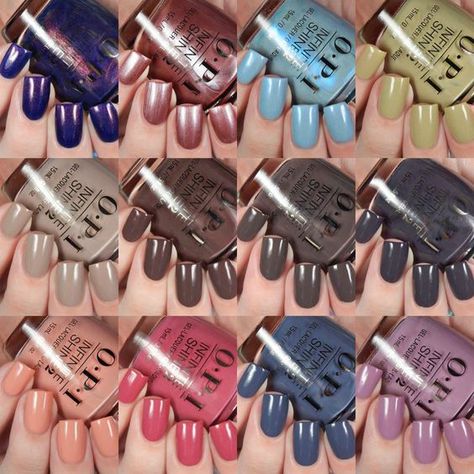 OPI Iceland Fall 2017 Collection Opi Fall, Opi Collections, Opi Nail Colors, Nails 2017, Nail Polish Swatches, Nail Colors Winter, Grunge Nails, Opi Nail Polish, Fall Nail Colors