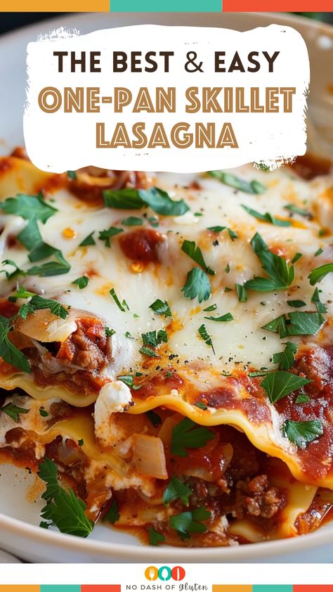 Looking for a quick and delicious lasagna recipe without the hassle of layers? This **Skillet Lasagna** is a one-pan wonder! Packed with hearty ground beef, Italian sausage, cheesy goodness, and tender lasagna noodles, it's the perfect weeknight dinner that your whole family will love. No need to boil the noodles separately, just toss everything in the skillet and let it cook to perfection! Save this pin for the easiest, tastiest lasagna you'll ever make! Easy Stove Top Lasagna Recipe, One Pan Lasagna Skillet, Skillet Lasagna Easy, Stove Top Lasagna, Ground Italian Sausage Recipes, Pan Lasagna, Skillet Lasagna Recipe, Delicious Lasagna, Classic Lasagna Recipe