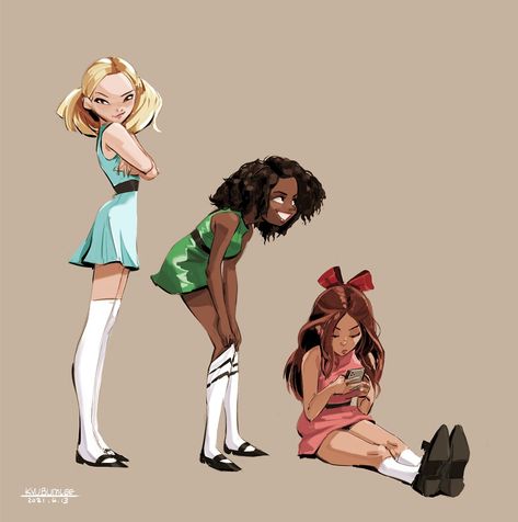 Cartoon Network Fanart, Super Nana, Powerpuff Girls Fanart, Ppg And Rrb, Puff Girl, Black Anime Characters, Anime Canvas, Sketchbook Inspiration, Cartoon Movies