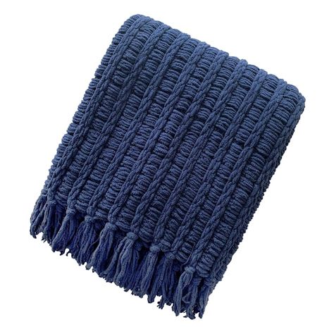 Our navy blue chenille fringed throw blanket features a wonderful basketweave that will keep you warm and toasty. Measuring 50x60in., this luxuriously soft throw is large enough to curl up in and has classic year-round style. | Navy Blue Chenille Basketweave Throw Blanket Navy Room Decor, Navy Blue Rooms, Navy Throw Blanket, Blue Dorm, Blue Room Decor, Navy Throw, Fringe Throw Blanket, Navy Pillows, Blue Throw Blanket