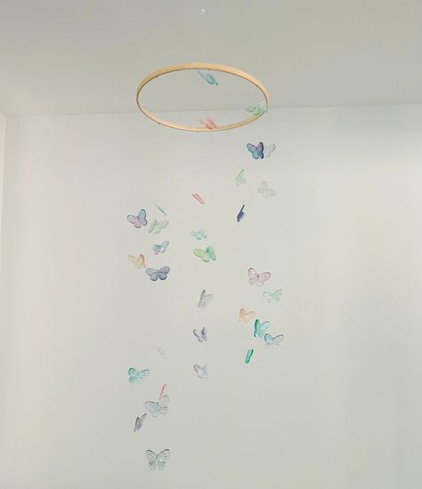 Butterfly Garden Nursery Theme, Floating Butterfly Decor, Girl Nursery Butterflies, Butterfly Nursery Baby Girl, Butterfly Baby Nursery, Garden Nursery Theme, Pink Dorm Rooms