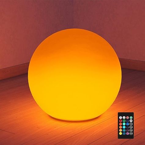 16 Inch Ultra-Fun LED Ball Light, Rechargeable Globe Floor Lamp w/Remote, 16 RGB Color Changing Orb Light, Waterproof Outdoor Ambiance Lighting, Pool Party Decorations - Amazon.com Led Ball Lights, Outdoor Ambiance, Globe Floor Lamp, Led Ball, Orb Light, Outdoor Decorative Lights, Ambiance Lighting, Pool Party Decorations, Outdoor Garden Lighting