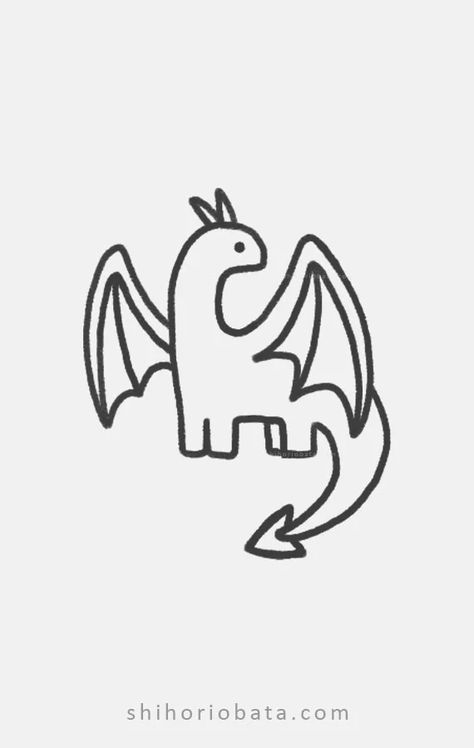 East Dragon Drawing, How To Draw A Cartoon Dragon, How To Draw Cute Dragons, Cartoon Dragon Drawing Easy, Dragon Drawing Inspiration, Easy Dragon Doodle, Cute Easy Dragon Drawings, Doodles And Simple Drawings, Halowen Drawing