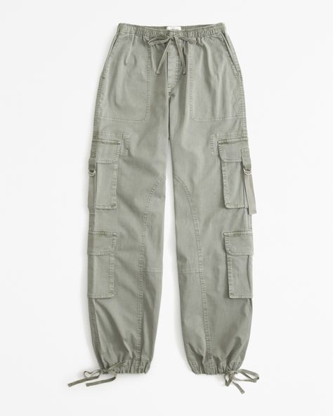 Women's High Rise Baggy Cargo Pant | Women's Bottoms | Abercrombie.com Cargo Pants Women Baggy, Baggy Cargo Pants, Green Cargo Pants, Women's Bottoms, Utility Pants, Cuffed Pants, Cargo Pants Women, Cargo Pant, Twill Fabric