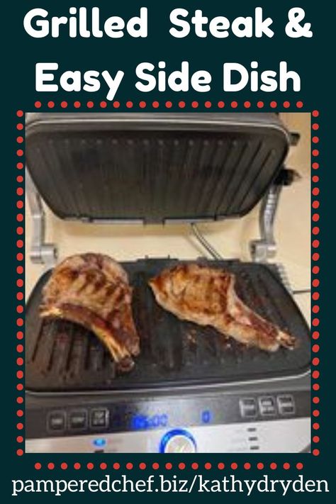 Pampered Chef Deluxe Grill And Griddle, Grill Press Recipes, Pampered Chef Grill And Griddle Recipes, Grilled Pork Steaks, Indoor Grill Recipes, Chef Grill, Grill Press, Pampered Chef Party, Indoor Grill