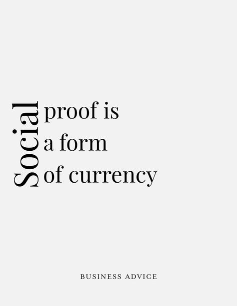 Social proof is a form of currency - to increase sales, your marketing efforts should center around generating social proof, especially if your product or service is intangible or perceived to be, like an entertainment item. Marketing Learning, Work Vision Board, Boho Quotes, Business Branding Design, Business Marketing Plan, Business Basics, Shopping Quotes, Social Media Marketing Plan, Network Marketing Business