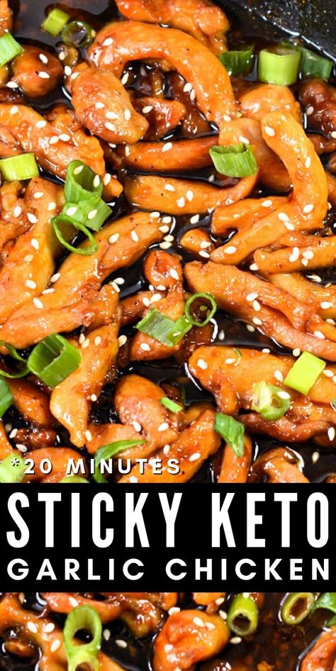 Sticky Keto Garlic Chicken #ketostickygarlichicken #stickygarlicchicken Keto Garlic Chicken, Keto Chinese Food, Breakfast Low Carb, Carb Dinner, Keto Recipes Dinner, Diets For Beginners, Low Carb Chicken, 140 Pounds, Diet Help