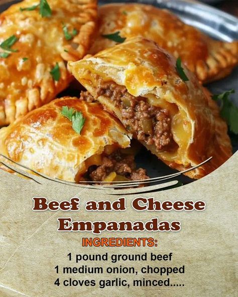 Beef And Cheese Empanadas, Cheese Empanadas Recipe, Cheese Empanadas, Empanadas Dough, Hearty Snacks, Keto Beef Recipes, Spicy Beef, Empanadas Recipe, Homemade Beef