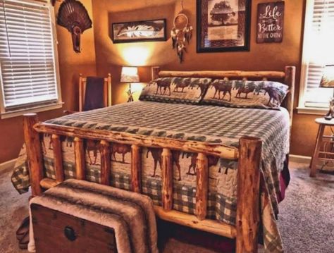 Standard Log Bed Frame Kit – twistofnature Log Bed Frame, Log Bedroom Furniture, Log Bedroom, Guest Log, Log Bed, Bed With Posts, Cedar Log, Bed Platform, Rustic Bedding