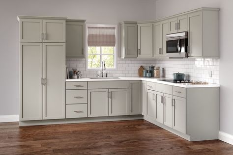 Gray stained cabinets