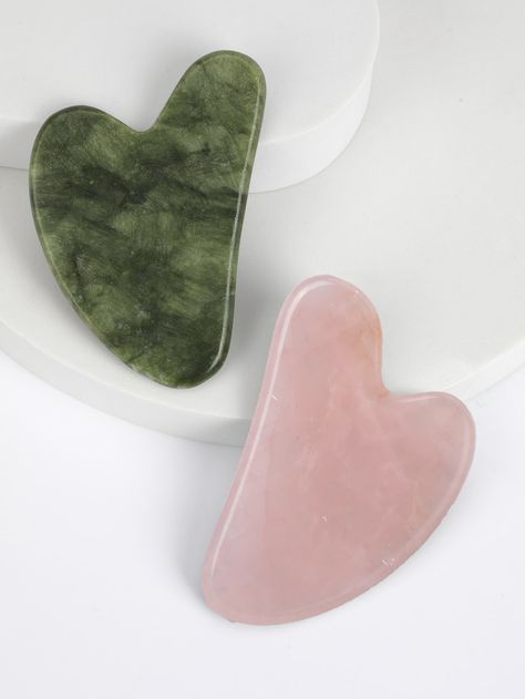 Gua Sha Aesthetic Photo, Skincare Wishlist Ideas, Gua Sha Aesthetic, Wrinkled Heart, Home Facial Treatments, Makeup Hairband, Jade Gua Sha, Facial Massage Tool, Yoga Facial