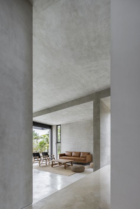 Cement House Design, Concrete House Interior, Concrete Minimalist House, Concrete Home Design, Romantic House, Cement House, Concrete Interiors, Industrial Home Design, Concrete Houses