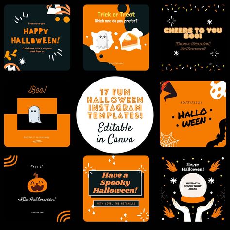 Orange and Black Halloween Instagram Post Editable Fun Templates! PLUS, ETSY STORE OPENING SALE It's the BEST time of the year Let me help you post about it with some AWESOME Halloween Instagram Templates  Posting on social platforms can feel exhausting, so I've got you. These templates are fun, catchy, engaging, and VERY easily edited to fit what you need!  🧡 What do you get? * A PDF with links to your new BOMB editable Halloween Canva templates. * 17 unique and fun Halloween templates to post Halloween Instagram Post Ideas, Halloween Posts Instagram, Halloween Social Media Posts, Social Media Post Design Templates, Halloween Instagram Post, Halloween Questions, Halloween Quiz, Fun Templates, Halloween Template