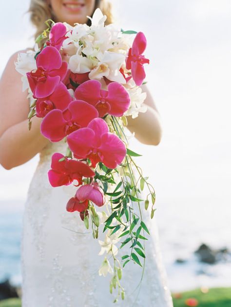 hot pink orchid bouquet Pink Orchids Bouquet, Orchid Bouquet Wedding, Diy Outdoor Weddings, Orchid Centerpieces, Orchid Bouquet, Key West Wedding, Beach Wedding Flowers, Orchid Wedding, Candle Wedding Favors