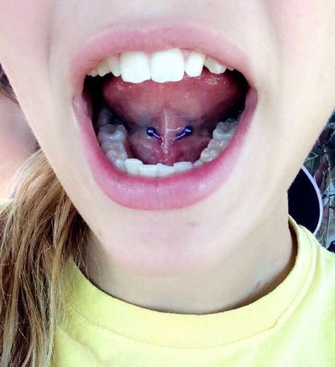 Web Piercing under tongue.. In love with it and it did not hurt at all! Under Tongue Piercing, Tongue Web, Tongue Web Piercing, Web Piercing, Tongue Piercings, Cute Piercings, Tongue Piercing, Body Modification, Front Bottoms