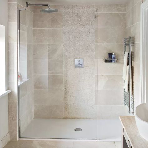 Beige Tiles Bathroom, Beige Bathroom Tile, Beige Bathroom Tiles, Beige And White Bathroom, Beige Tile Bathroom, Neutral Bathroom Tile, White Marble Tile Bathroom, Modern Beige Bathroom, Beige Bathrooms