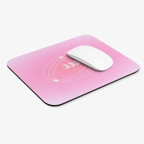 "Mouse Pad 333 Angel Number Mousepad Aesthetic Office Decor for Women Desk Accessories Pink Mousepad Gift for Coworker Boss Cultivate success, ambition, and luck for your home office with our 333 Angel Number Mouse Pad. ️ Designed with love and light in mind, this mouse pad features a captivating design of the 333 angel number, symbolizing creativity, optimism, and intuition to guide you in your work day. 😇✨ KEY FEATURES - Aesthetic and modern design. - Rectangle shape and 9\" x 8\" size provide ample space for mouse movement and desk organization. - High-density foam with an ultra-thin rubber for durability. - With a 1/16th\" (1.58mm)  thickness, you'll find this mouse pad ensures smooth mouse control.  - Versatile and visually appealing, making it a standout piece among desk accessories 333 Angel Numbers, Mouse Pad Aesthetic, Matching Desk, Aesthetic Mouse Pad, Women Desk, Features Aesthetic, Pink Mouse Pad, Pad Aesthetic, Aesthetic Office