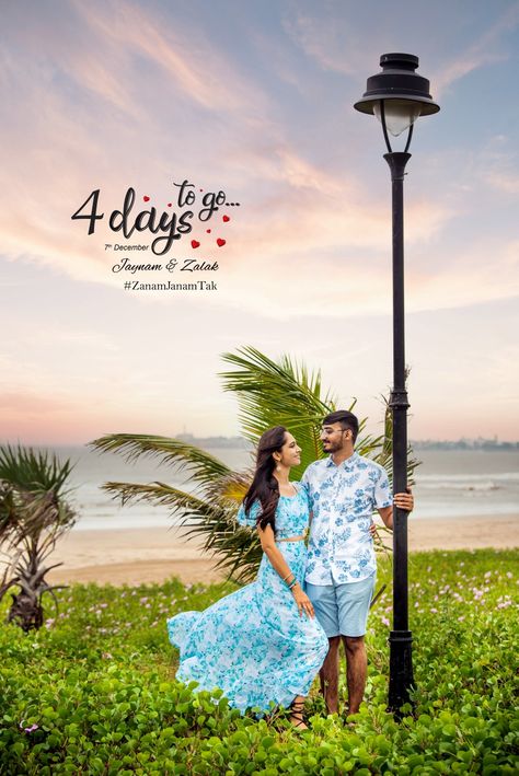 Wedding Days To Go Poster, Free Wedding Shoot Photos, Days To Go, Pre Wedding Countdown Photos, Pre Wedding Photo Editing Ideas, Pre Wedding Countdown, Pree Weeding Pose Indian, Pre Wedding Photoshoot Outdoor Different Styles, Countdown For Wedding