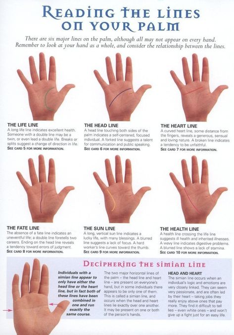 A palm reader told me I had a Simian Line. A single crease across the hand. Apparently it's rare and has lots of interesting meaning. Here's what I learned. Palmistry Reading, Palm Lines, Palm Reader, Hand Lines, Palm Reading, Vie Motivation, Fortune Telling, Straight Line, Mind Body Spirit