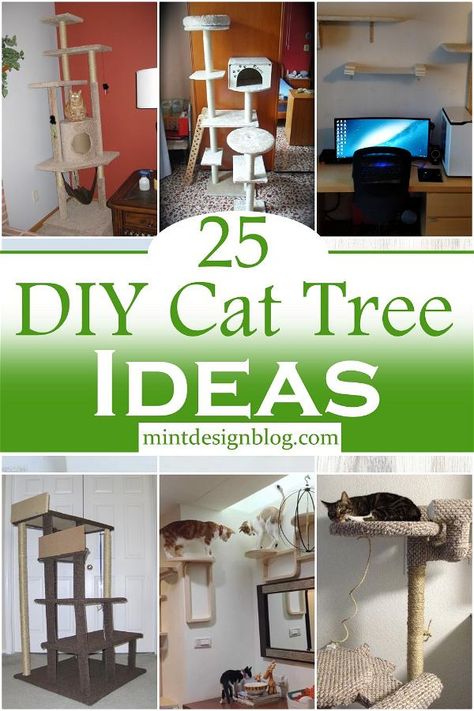 Cat Tree Ideas, Cat Trees Diy Easy, Playground Diy, Cat Trees Homemade, Diy Cat Shelves, Diy Cat Tower, Cat Tree Plans, Cat Tree House, Diy Cat Tree