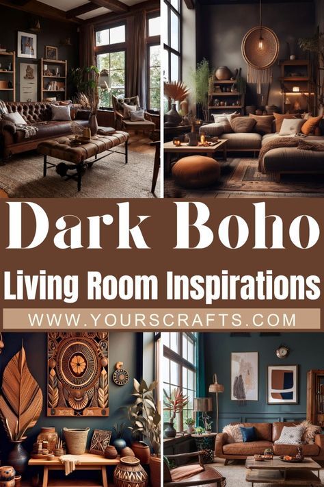 If you are one fascinated by the allure of dark and elegant decorations, then get into our world list of Gorgeous Dark Boho Living Room Inspirations. Moody Living Room Brown Couch, Boho Moody Living Room, Dark Decor Living Room, Brown Boho Living Room, Brown Chair Living Room, Moody Boho Decor, Dark Earthy Living Room, Eclectic Decorating Ideas, Moody Boho Living Room