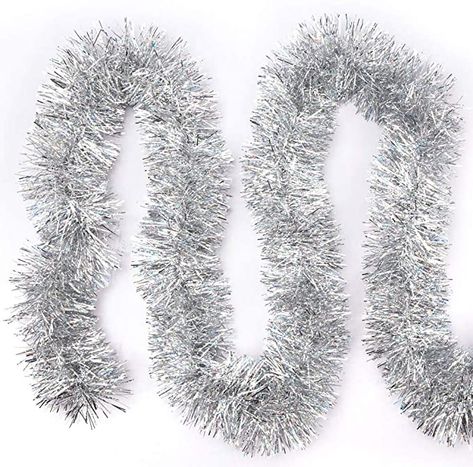 Party Tinsel, Christmas Tinsel, Tinsel Garland, Christmas Tree, Christmas, Silver