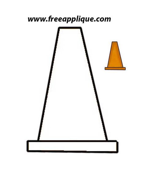 Construction Cone Template, Construction Cones Printable, Construction Cone Craft, Cone Template, Cone Pattern, Toddler Projects, Planes Trains And Automobiles, 2nd Birthday Party For Boys, Community Workers