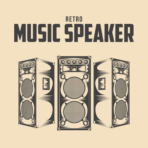 Speaker Illustration Art, Retro Music Illustration, Speakers Illustrations, Stereo Illustration, Speaker Drawing, Speaker Vector, Concert Speakers, Speaker Illustration, Speaker Icon