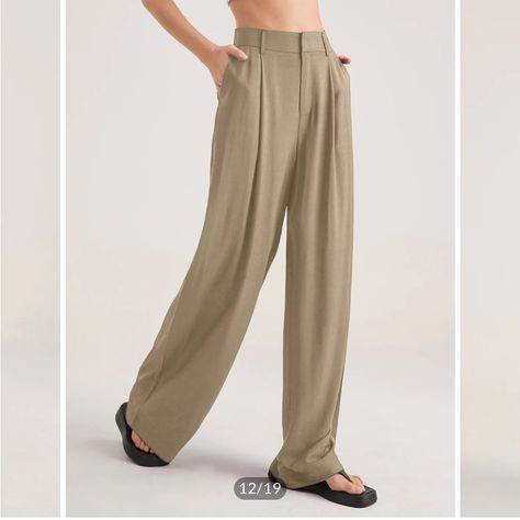 Tan/Khaki Women’s Trousers, Perfect For Casual Wear Or For Work! Monochromatic Style, Outfit Oversize, Trousers Details, Jeans Cargo, Plain Style, Long Midi Dress, Dark Olive Green, High Waist Pants, Clothing Details