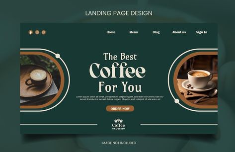 Premium Vector | Abstract minimal flat coffee shop landing page design template Coffee Shop Landing Page Design, Coffee Banner Aesthetic, Coffee Website Design Inspiration, Cafe Web Design, Site Internet Inspiration, Coffee Banner Design, Coffee Landing Page, Coffee Website Design, Webpage Ideas