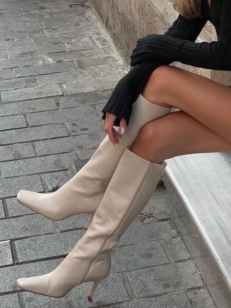 Knee boots outfit dress