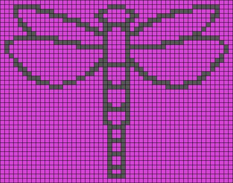 Alpha pattern #7692 | BraceletBook Pixel Crochet Blanket, Dragon Fly Craft, Crochet Knit Blanket, Diamond Dotz, Knit Blankets, Crochet Jumper, Pixel Crochet, Beaded Cross Stitch, Stitch Ideas