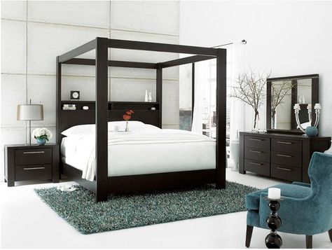 Lacquer Craft USA Metropolitan 8300 Queen Canopy Bed - Great American Home Store - Canopy Bed Memphis, TN, Southaven, MS #casual #poster #bed #shopgahs King Size Canopy Bed, Queen Size Canopy Bed, Black Canopy Bed, Wood Canopy Bed, Queen Canopy Bed, Metal Canopy Bed, Platform Bed With Headboard, Wood Canopy, Canopy Bed Frame