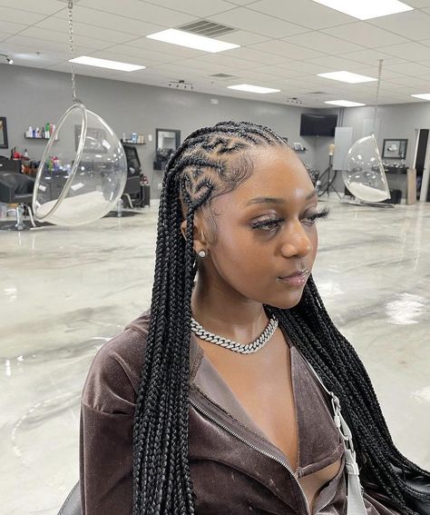 Braids For Teenagers, Cornrows Heart, Fulani Cornrows, Cornrows Braids For Black Women, Teenage Hairstyles, Goddess Braids Hairstyles, Braided Hairstyles For Teens, Box Braids Hairstyles For Black Women, Cute Braided Hairstyles