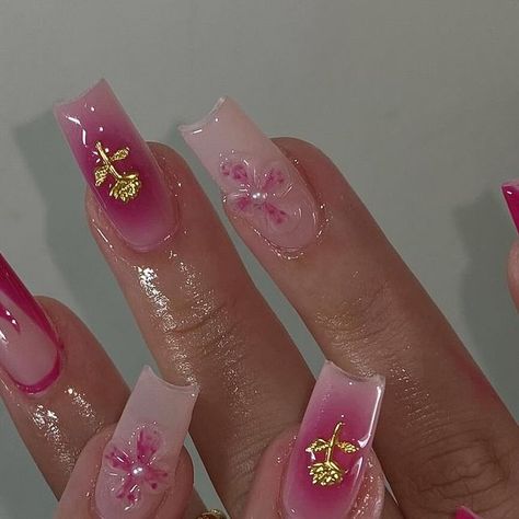 @nailzzbysteph on Instagram: "dainty 3D flower set 🩷🌸  @apresnailofficial medium natural square   inspo: @na1lsbysofi" 3d Nail Designs Square, Square 3d Nails, Nail Inspo Medium Square, Square Medium Nails Acrylics, Acrylic 3d Flower Nails, Square Flower Nails, Square Nails Aesthetic, Medium Nails Ideas, Flower Nails Square