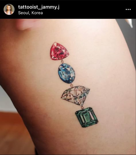 Ruby Tattoo, Diamond Tattoo Designs, Stone Tattoo, Gem Tattoo, Jewel Tattoo, Crystal Tattoo, Mom Tattoo Designs, Shape Tattoo, Diamond Tattoos